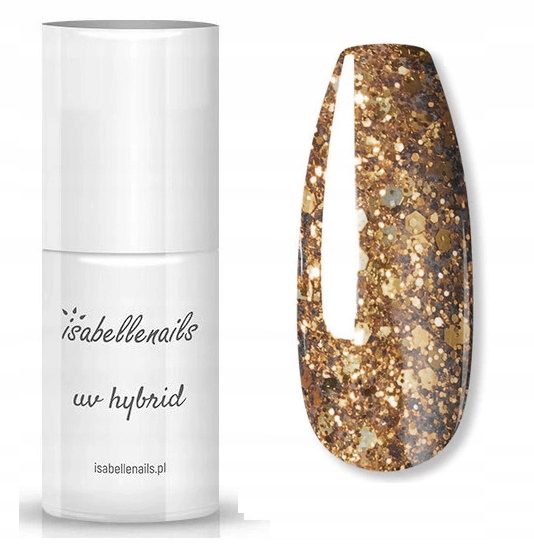 

Isabellenails Lakier Hybryd. Brokat Gold #374