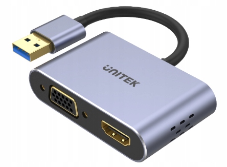 Unitek Adaptér Usb 3.0 Hdmi Vga FullHD hliníkový dvojitý displej