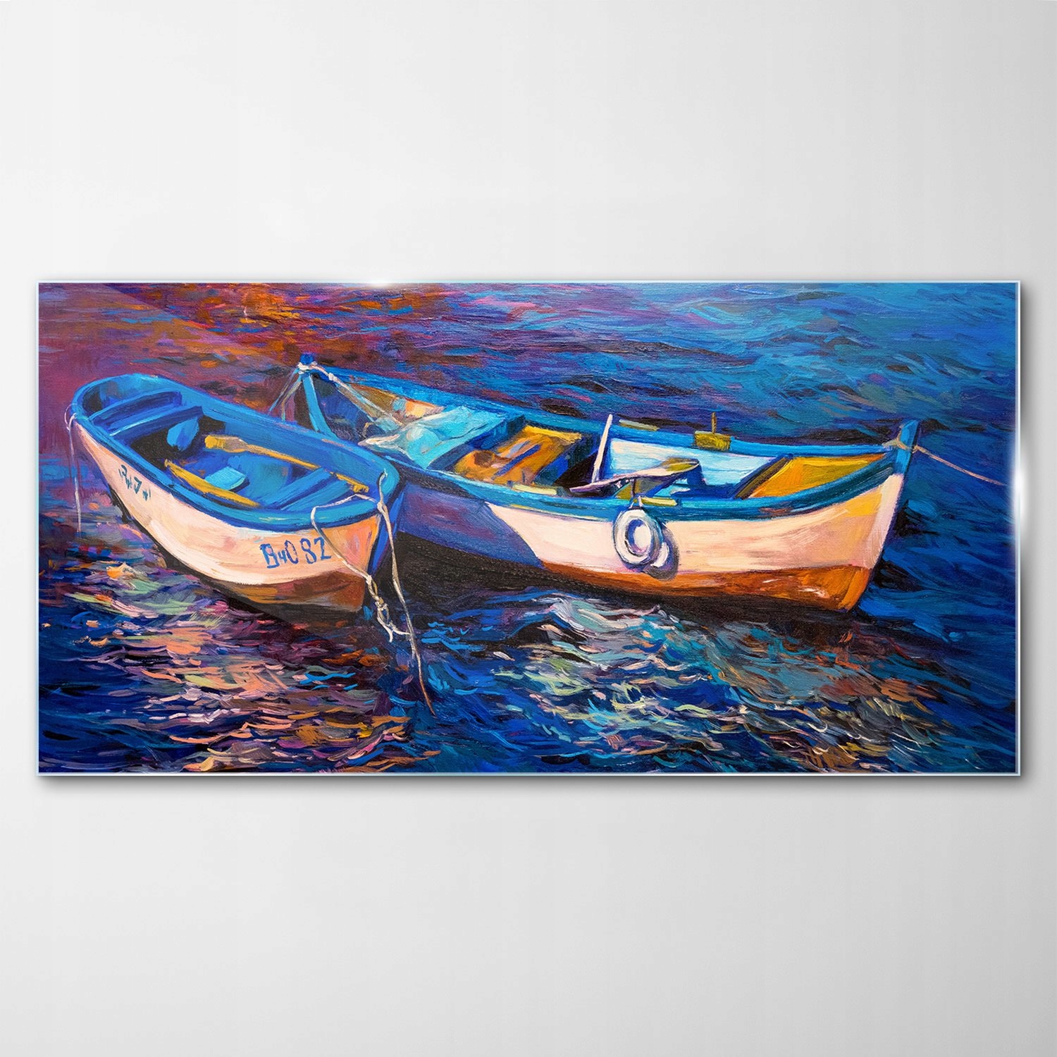 Tvrdený sklenený obraz Rybárska loďka Voda 120x60