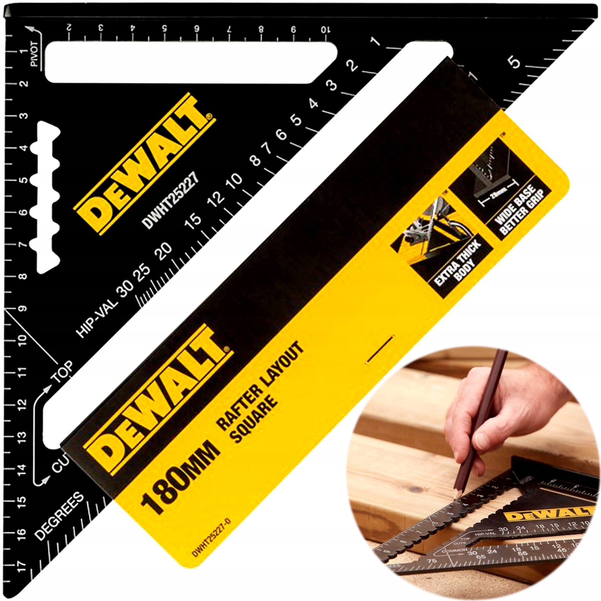 

Kątownik ciesielski metryczny DeWalt 18cm