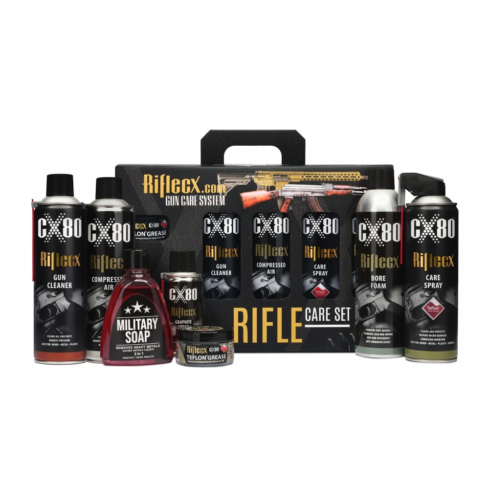 Zestaw do czyszczenia konserwacji broni długiej Rifle Set Riflecx CX80