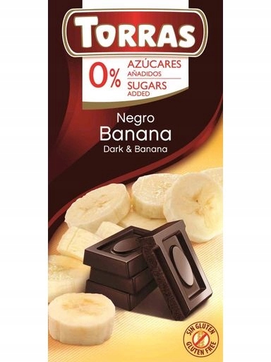 Levně 5 x Torras Hořká čokoláda s banány bez přidaného cukru 75 g