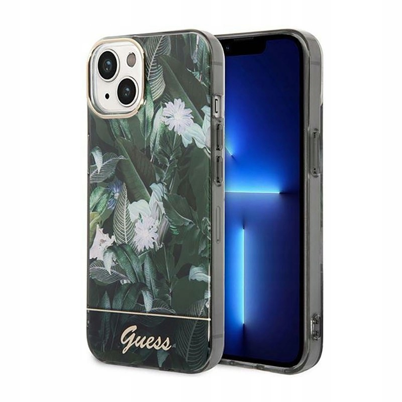 Guess Jungle Case Etui iPhone 14 Plus (zielony)