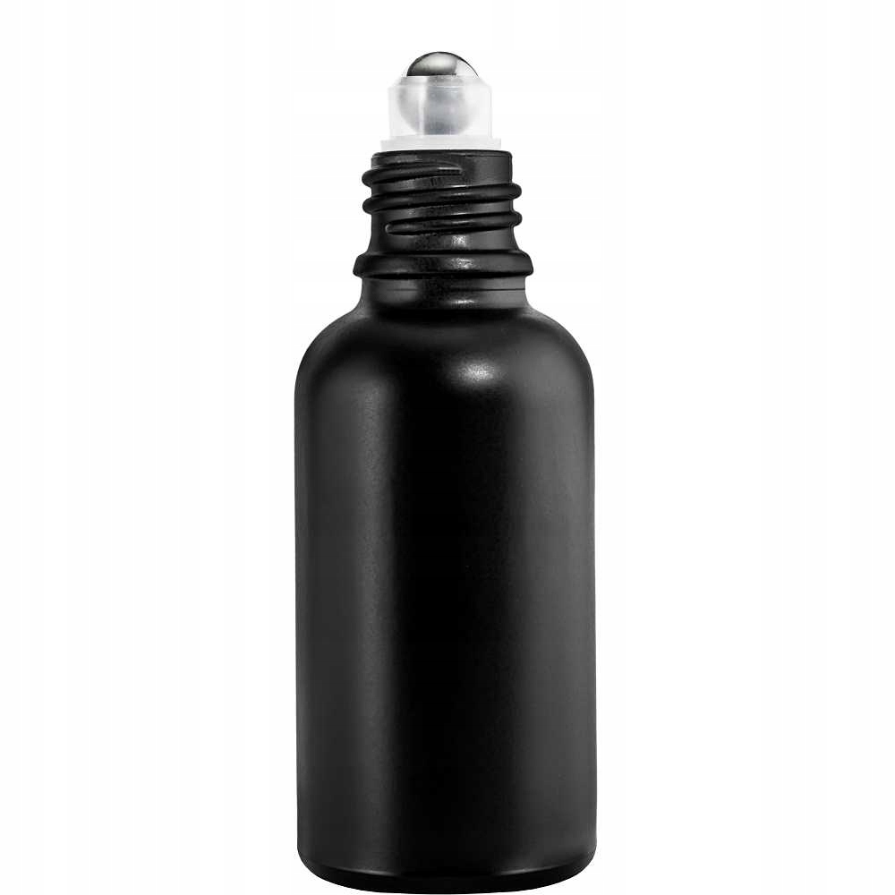 

Butelka szklana 50ml czarna matowa z roll on nak