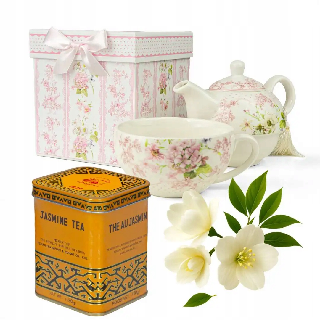 Dárková sada porcelánová konvice s šálkem jasmínový čaj