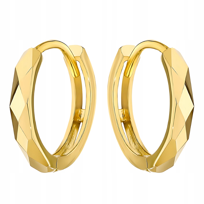 Zlaté Náušnice Dámské anglické pr. 585 Diamantová kolečka Kolečka 14k