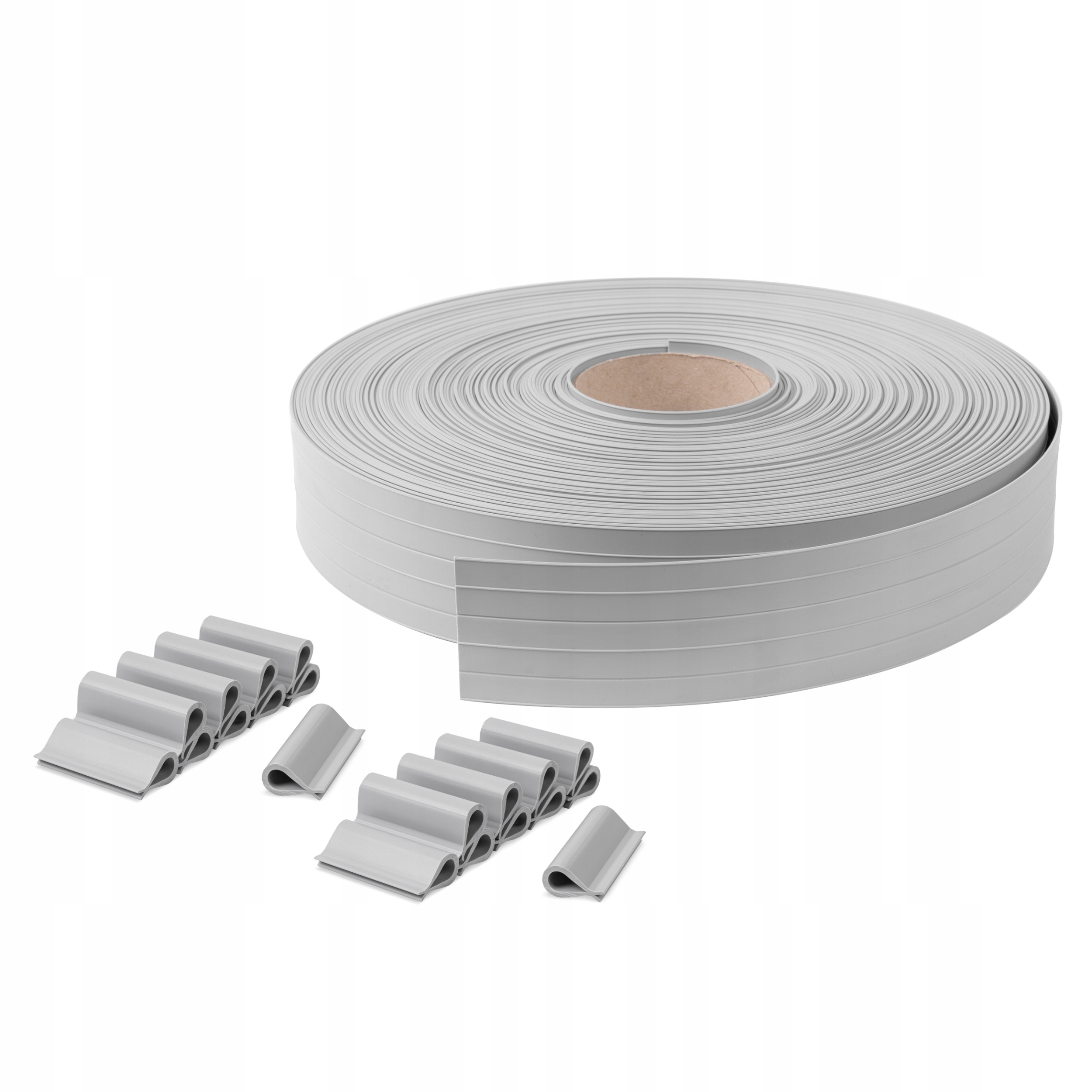 Úzká Stínící panelové pásy 4,75 Pvc Ral 7040 šedá 50 m 80 klipů