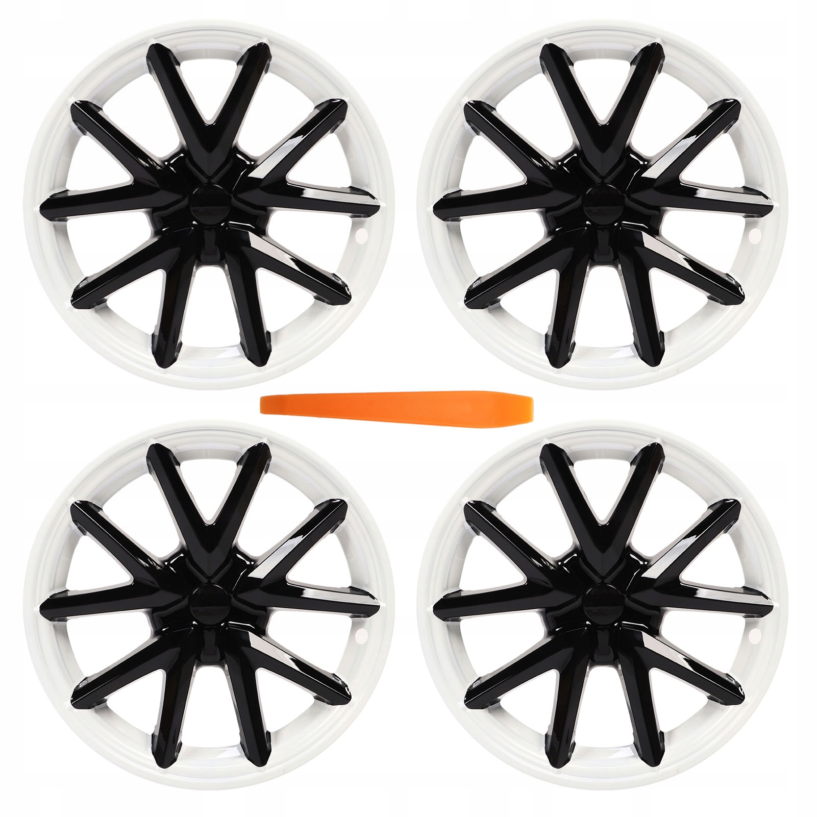 4 шт. 18-дюймовая крышка колеса колпачок белый черный