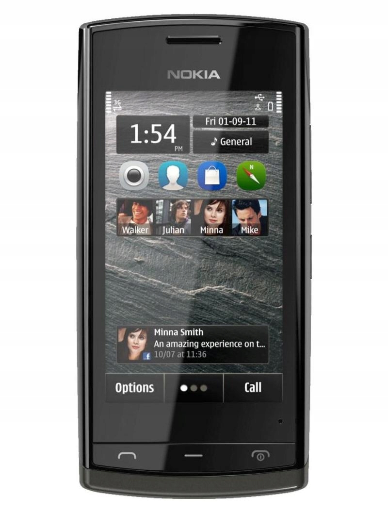 Telefon komórkowy Nokia 500 256 Mb 2 Gb 3G czarny Nowy Polska dystrybucja