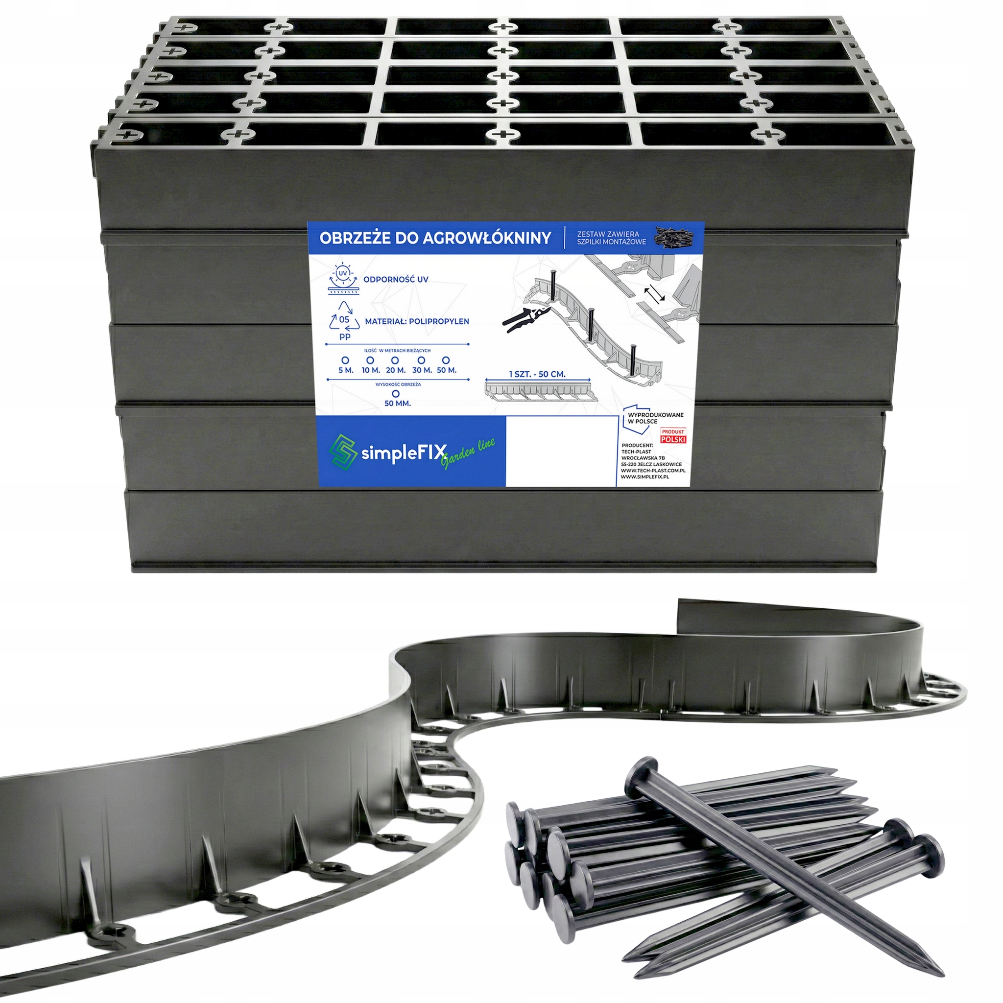 Obrzeże Ogrodowe Trawnikowe wys 50mm Border Palisada 50m 400 Kotew Polski