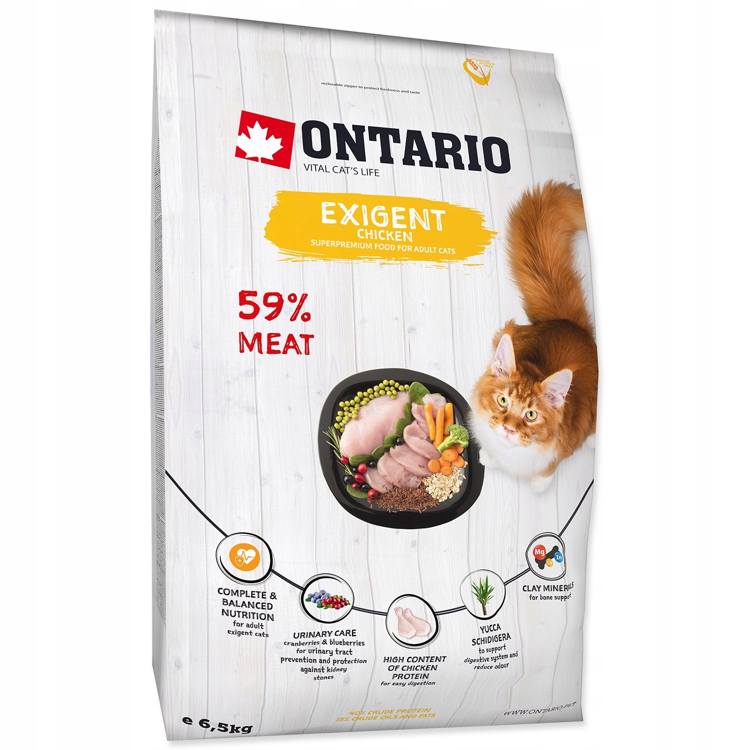 Levně Krmivo Ontario Cat Exigent 6,5kg