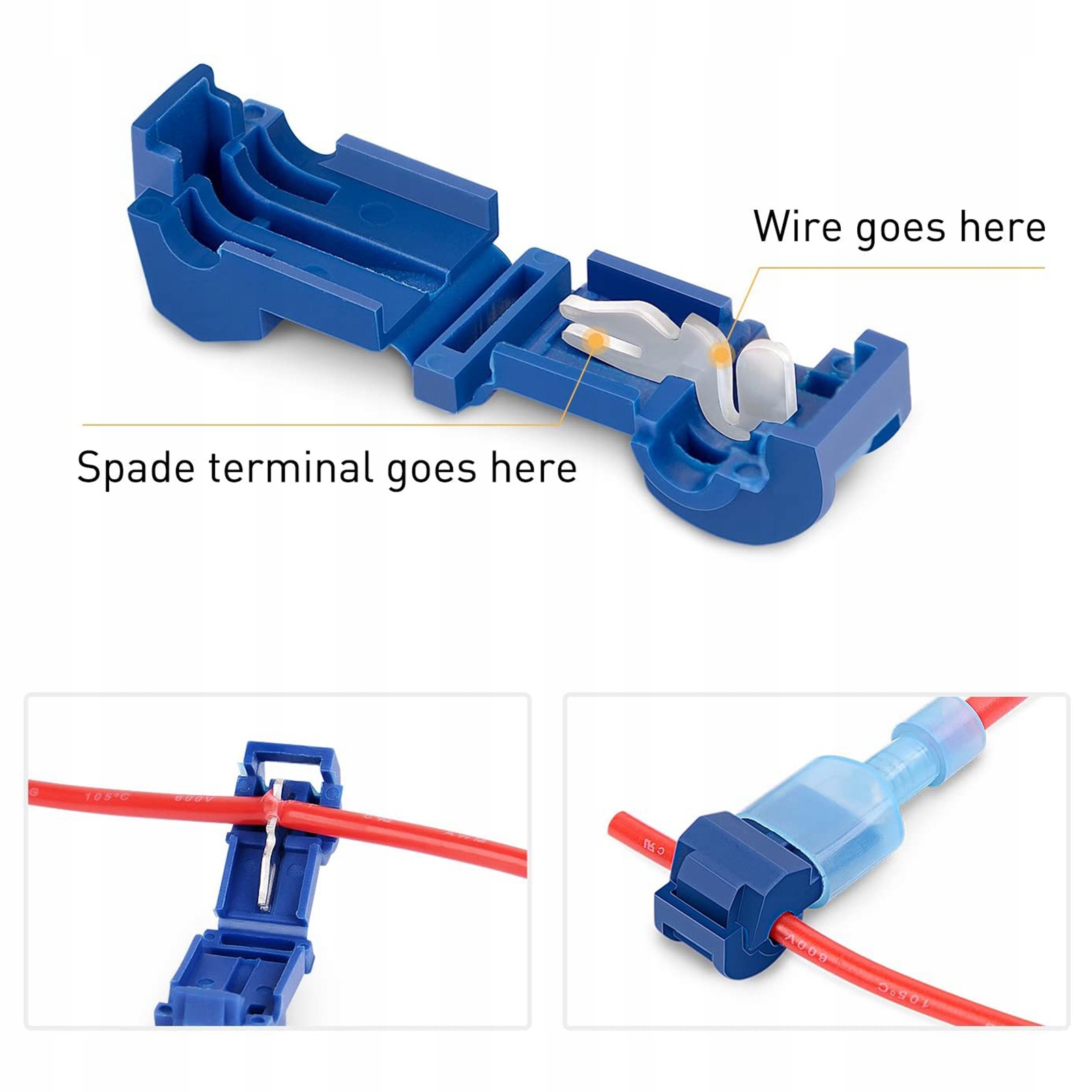 zr-T Tap Cable Connectors Self Stripping Lock Quick Male Quick 120pcs Kod producenta aixuan-73021311