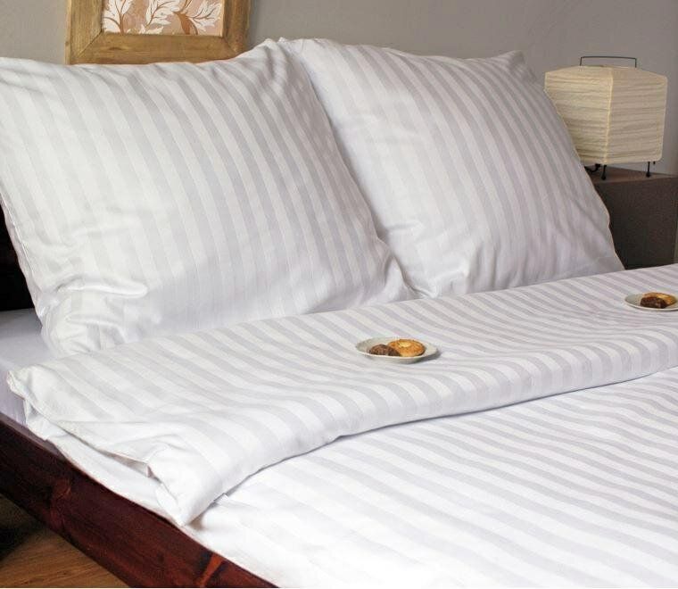 Poszwa adamaszkowa 160x200 Tivoli Biała Paski