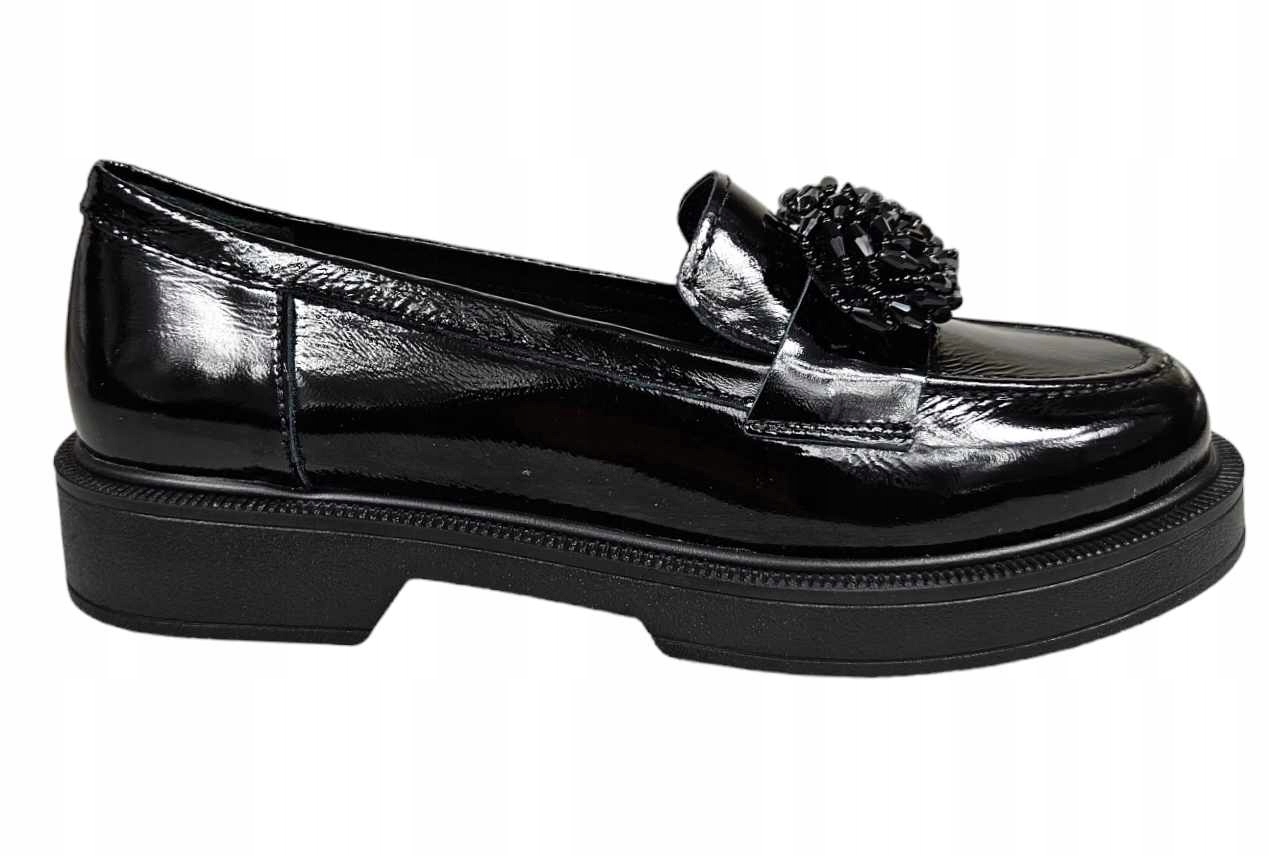 T.sokolski Mokasíny Se J08-1 Černý Lak vel. 37