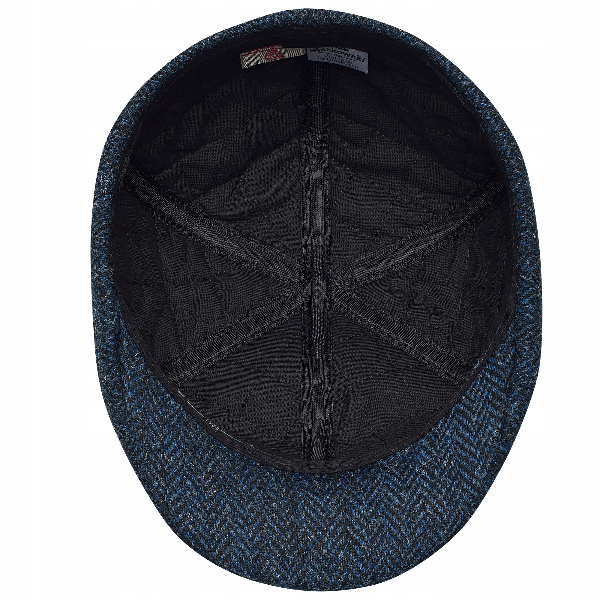 CZAPKA NA ZIMĘ JESIEŃ KASZKIET MĘSKI JODEŁKA NIEBIESKI HARRIS TWEED 60 CM Rozmiar 60