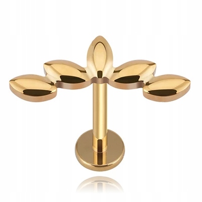 

Kolczyk Labret Złoty Liście Helix Tytanowy 1,2/8