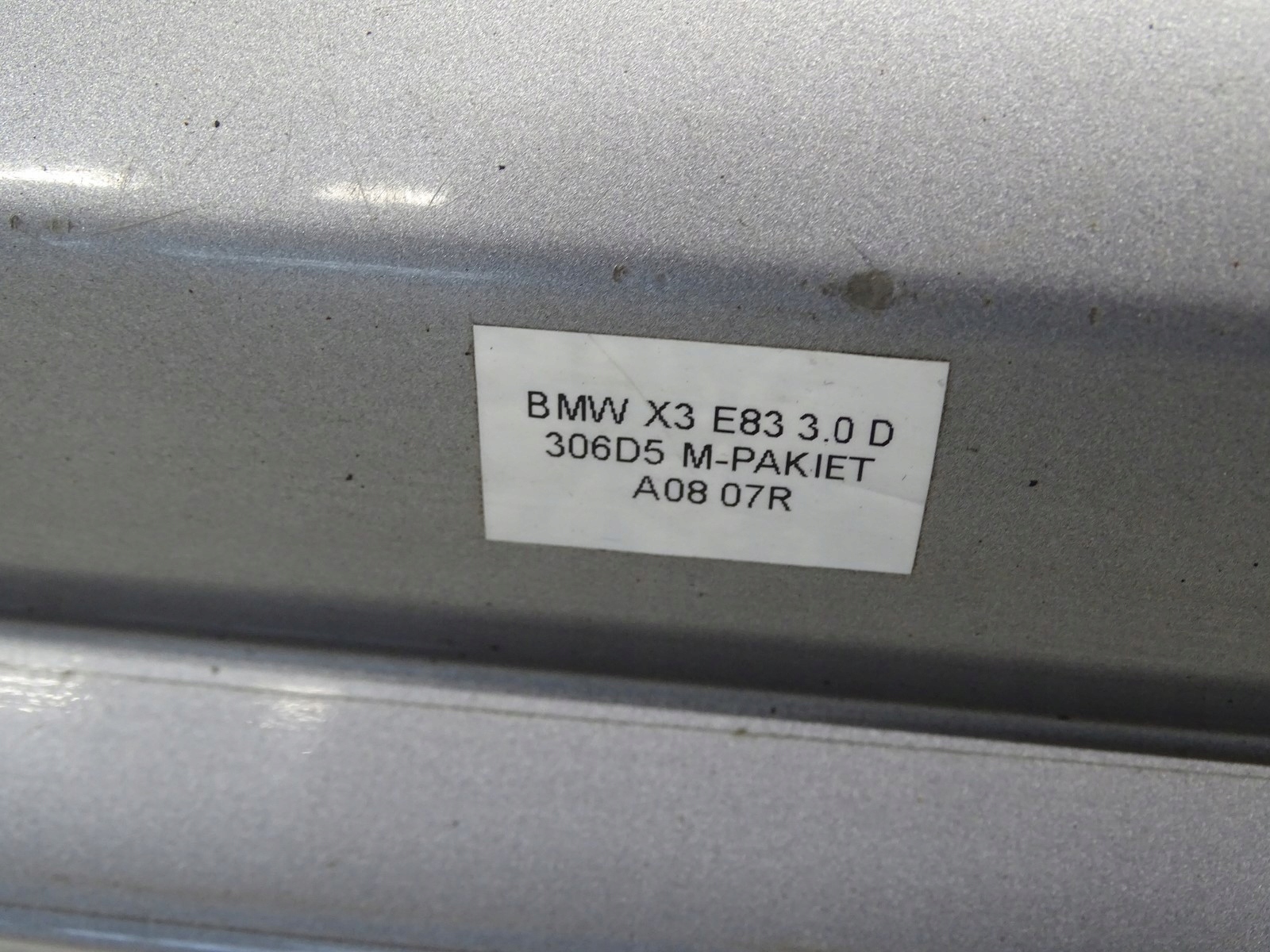 moulding threshold left cap m-packet BMW E83 X3 A08