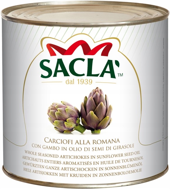 Artyčoky s nožičkou Alla Romana v slunečnicovém oleji 2,5 kg Sacla