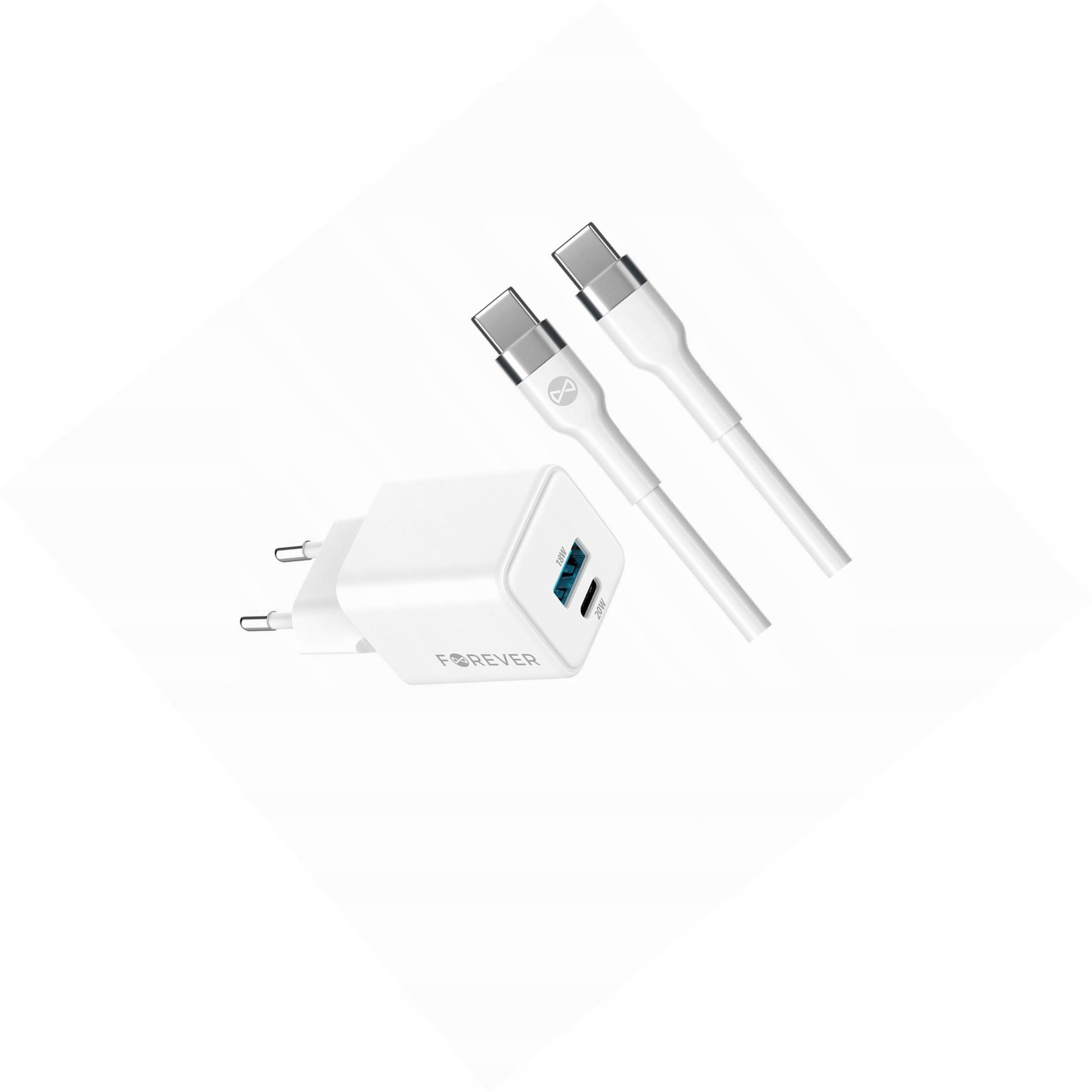 Szybka ładowarka GaN 20W 2 wejścia Usb i Usb-c z kablem do Huawei P30