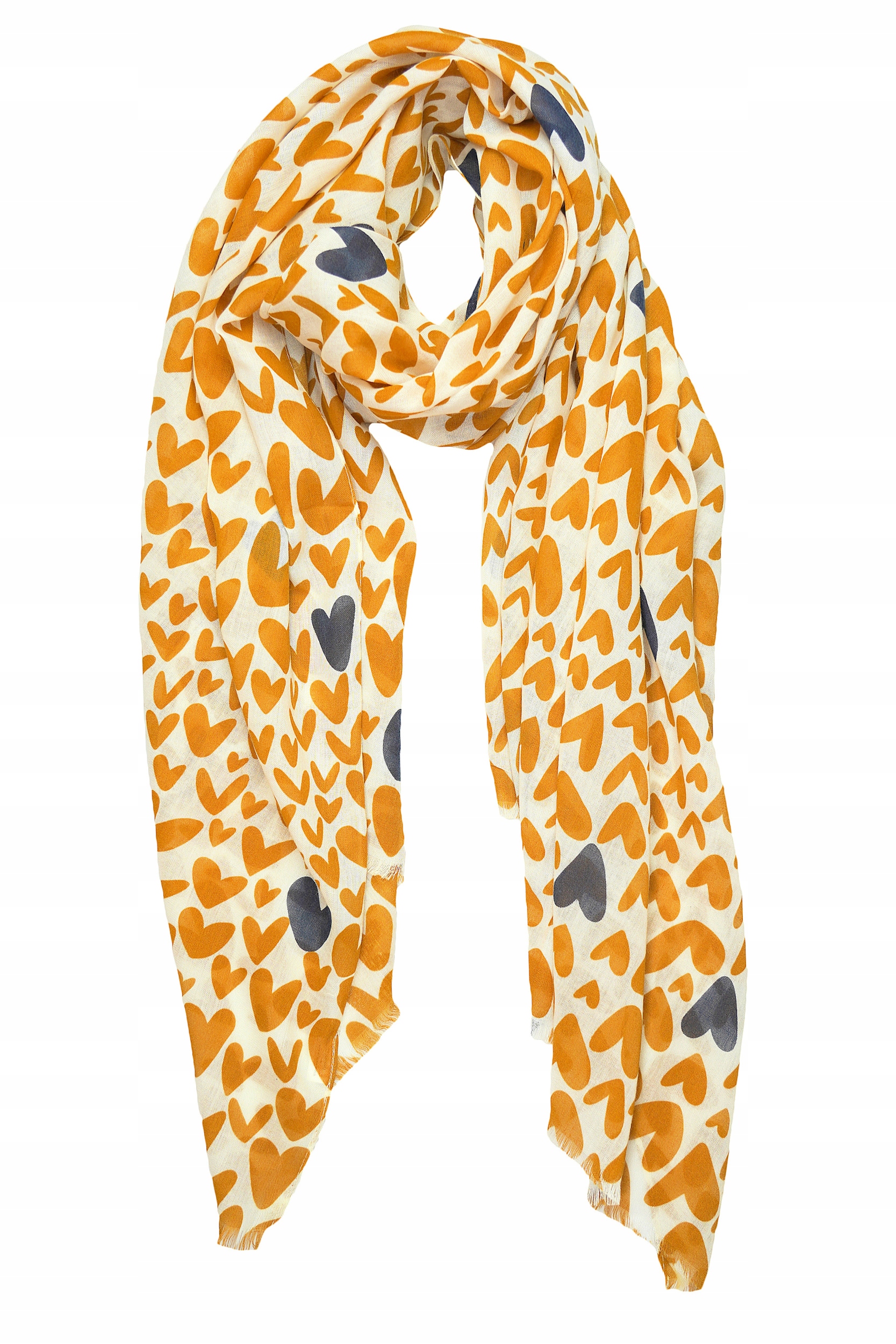 

Szal Chusta Damska Biała W Serca Żółte Niebieskie