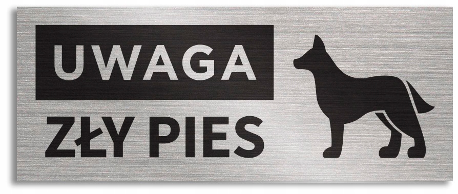 

Tabliczka Uwaga Zły Pies 20x8 cm