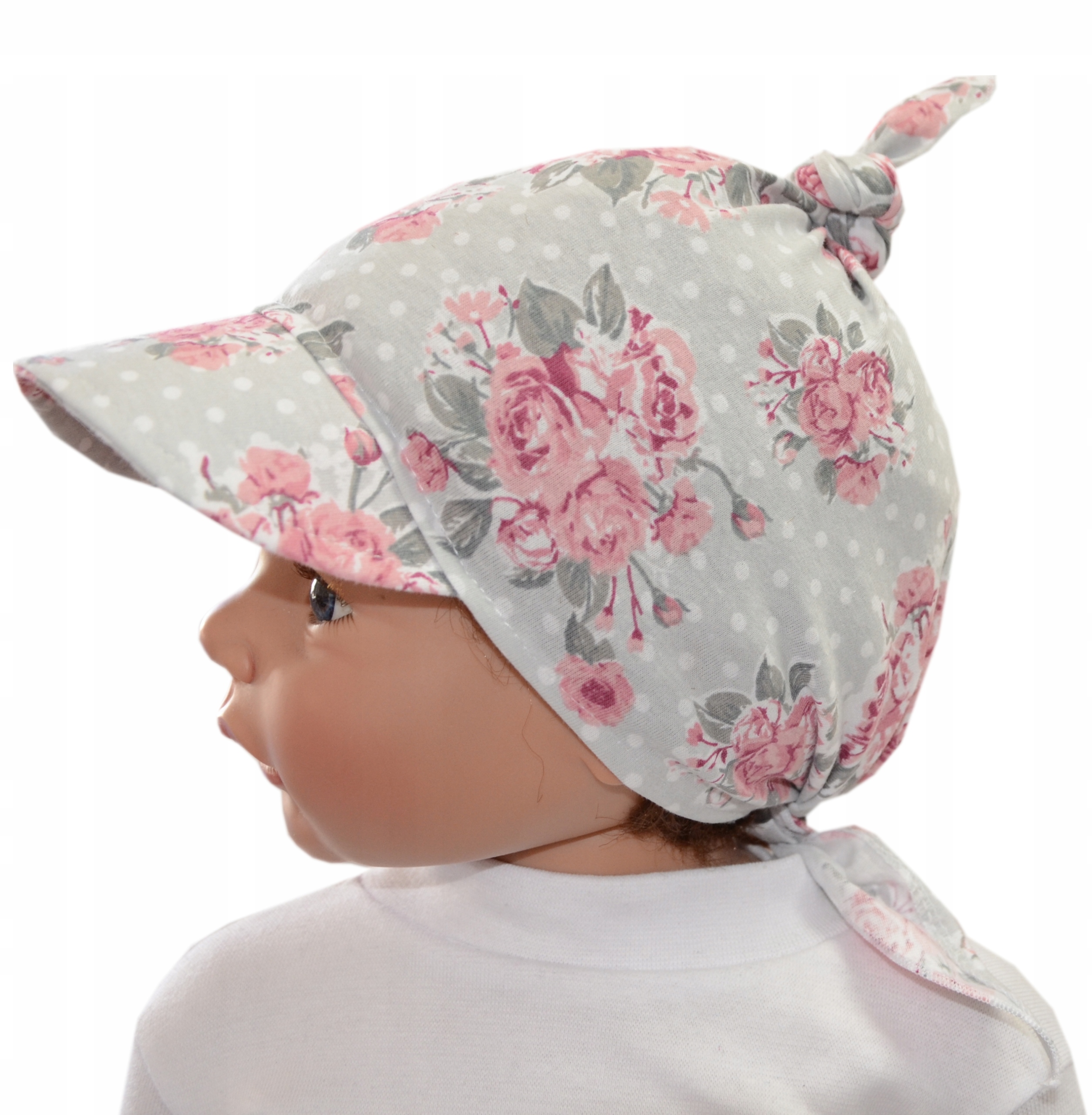 

chusta chustka z daszkiem róże kropki