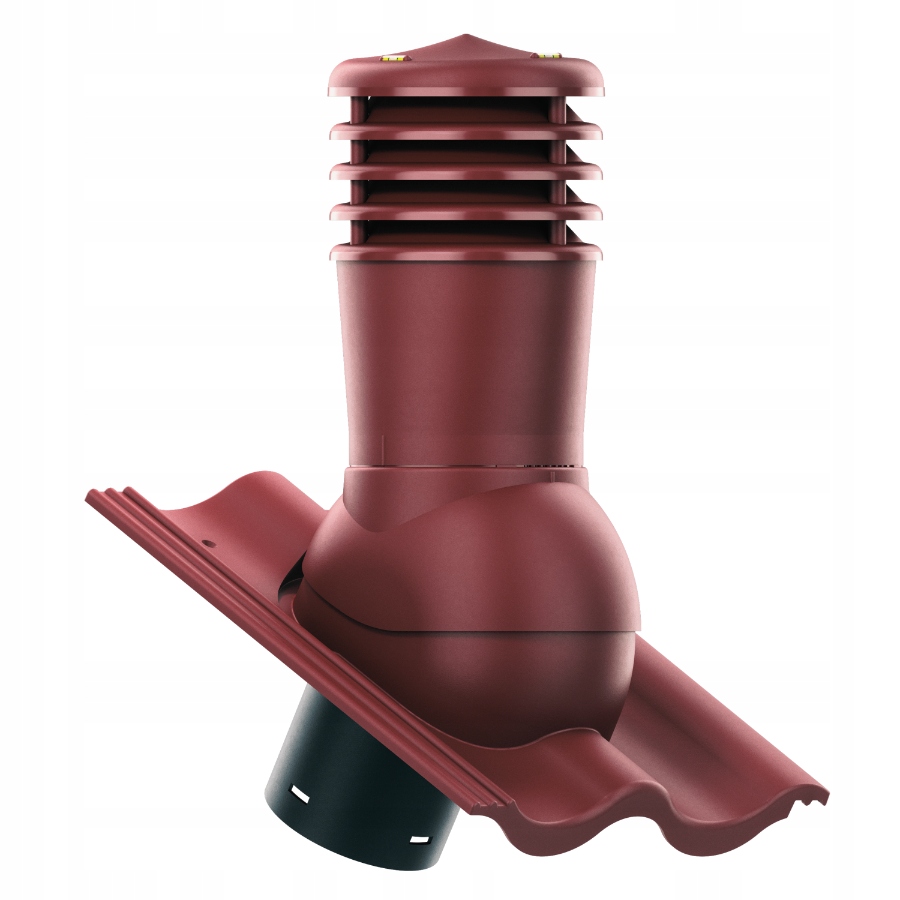 Větrací komín Smart fi150 střešní taška Benders Palema Švestková