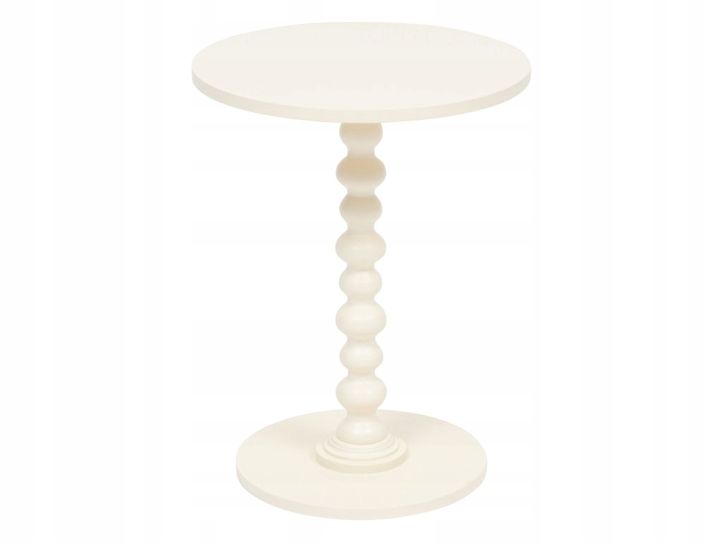 Odkládací stolek Alix s ozdobnou nohou, Ø 38 cm, bílý