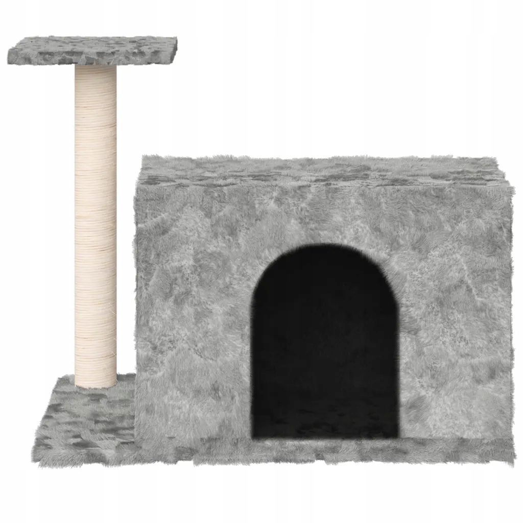 Levně Škrabadlo pro kočky se sisalovým sloupkem, světle šedé, 51 cm