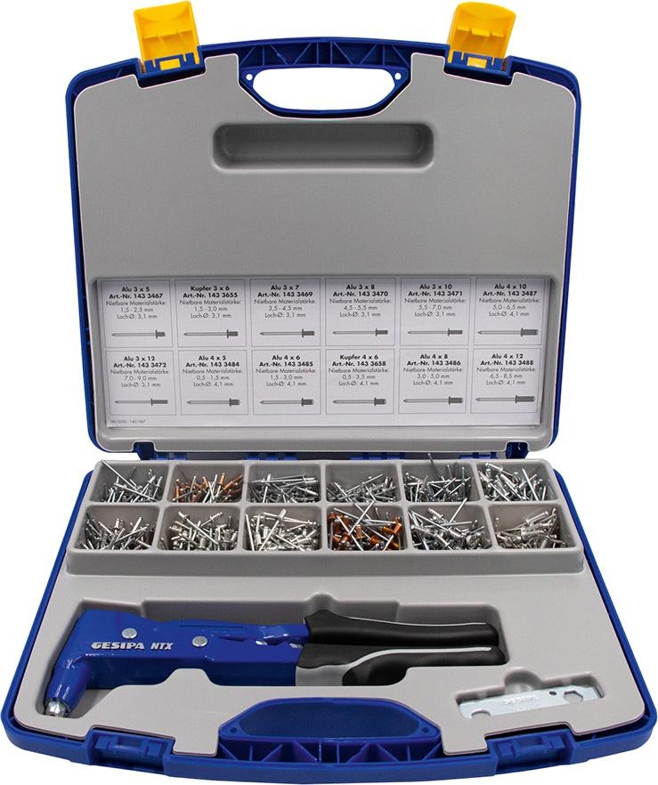 Sada jednostranně uzavíratelných nýtů Nietbox Ntx