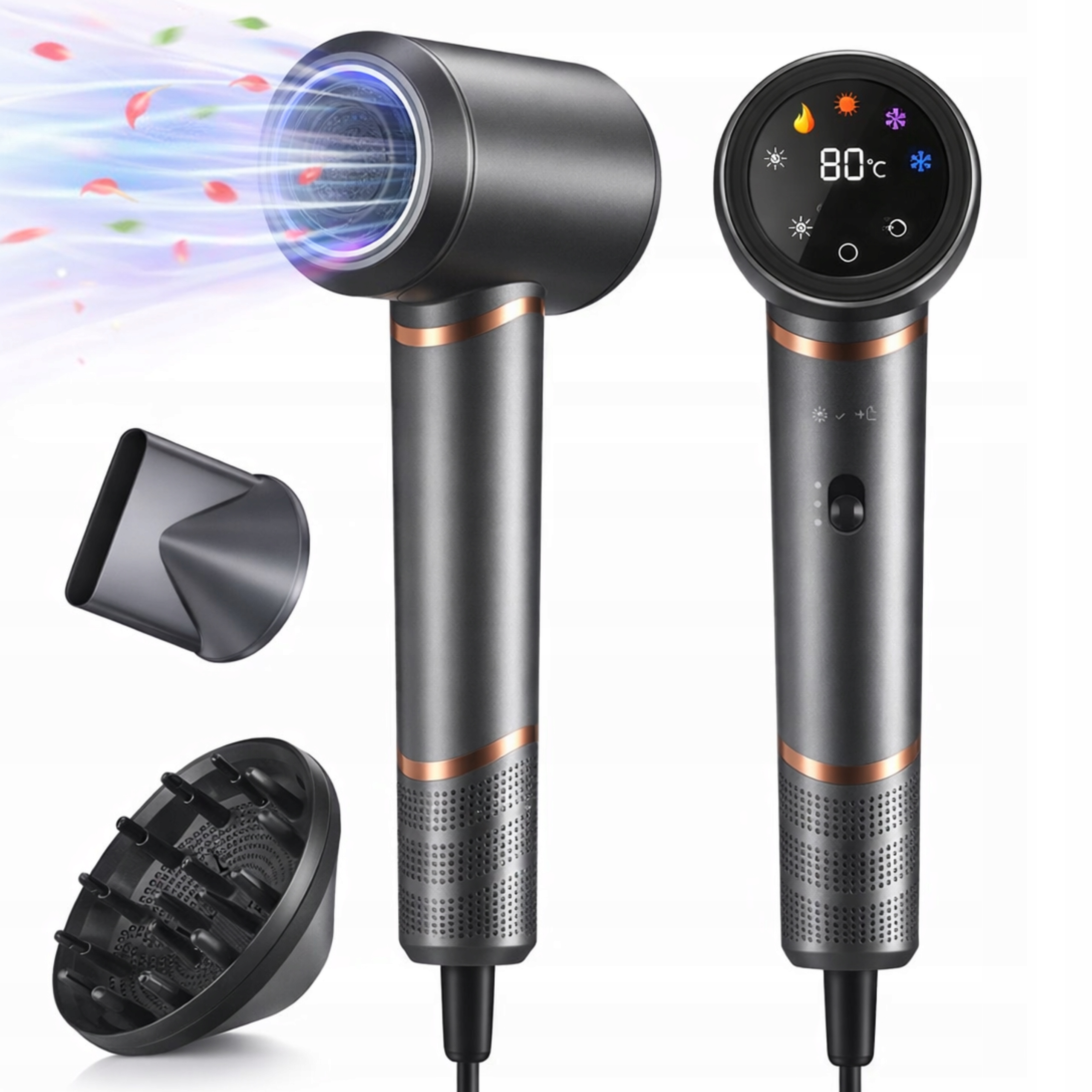 Suszarka Do Włosów Mocna 1600W Z Jonizacją Kompaktowa Cicha 51dB Dyfuzor