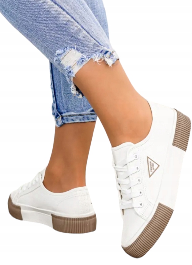 Trampki Damskie Seastar Tenisówki Wysokie na Platformie Białe 40