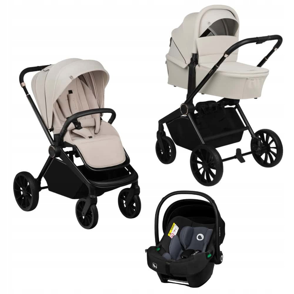 Lionelo Mika Plus 3W1 Wóżek Fotelik Astrid I-Size Beige Sand