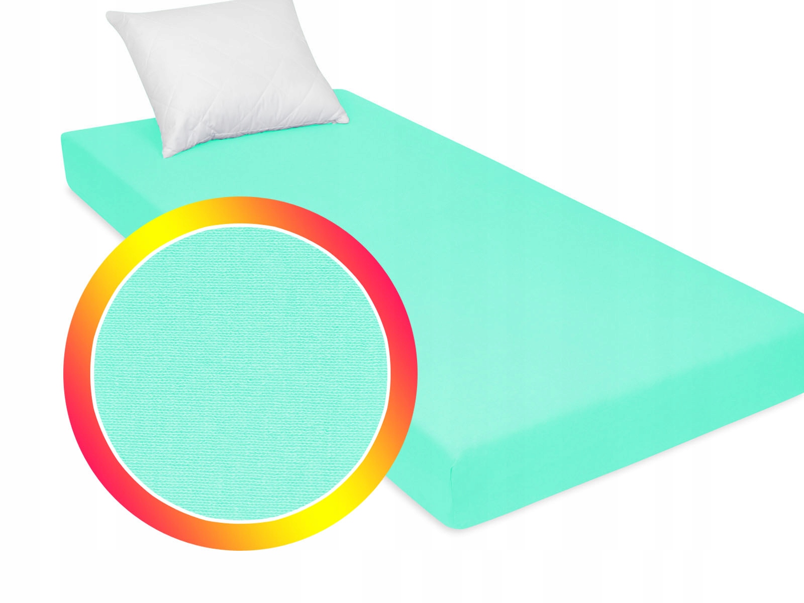 

Prześcieradło miętowe gładkie bawełniane 80x160 cm