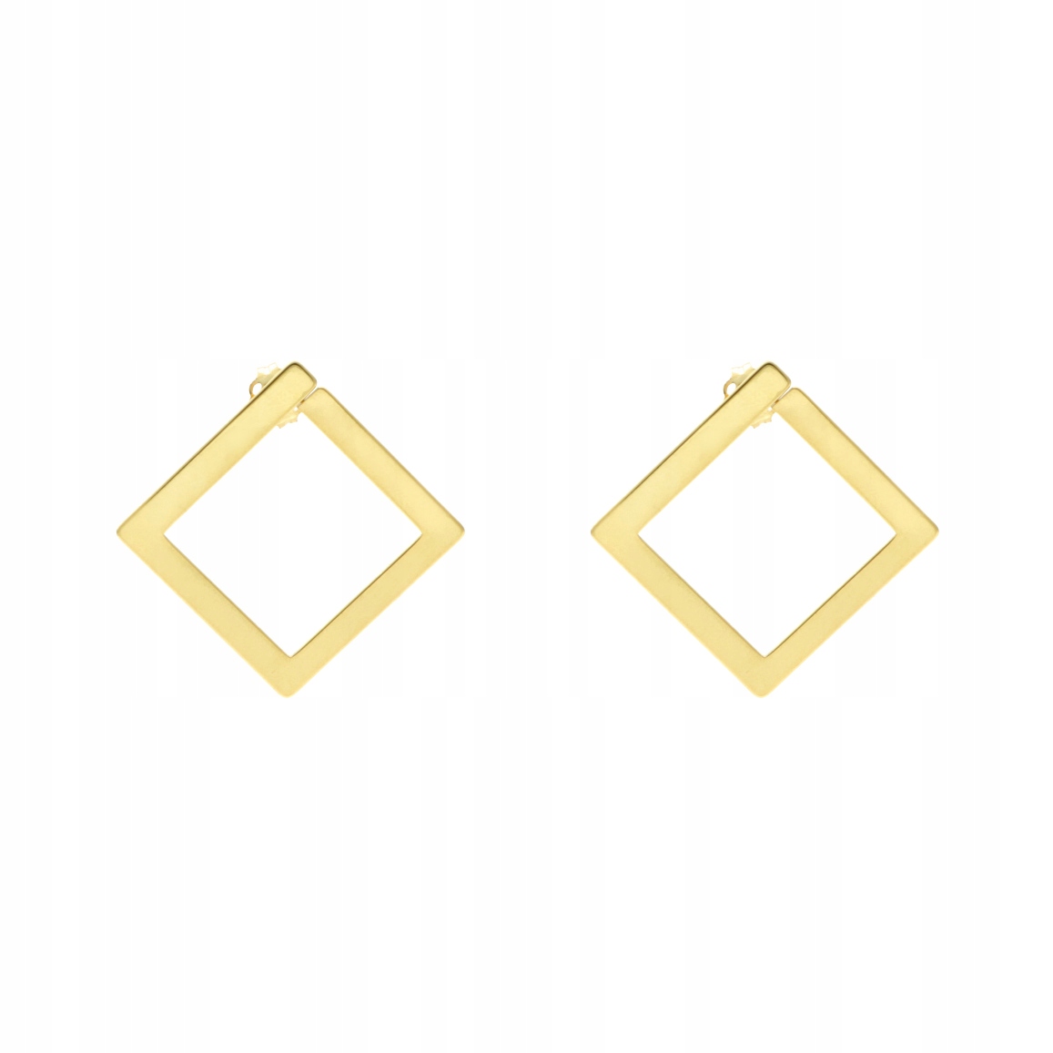 Stříbrné náušnice s geometrickými pozlacenými čtverci