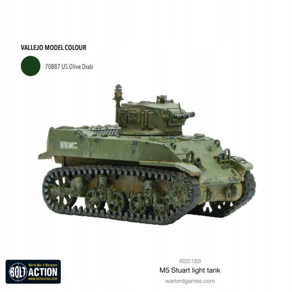 BOLT ACTION US M5 Stuart Light Tank [402011303] Materiał tworzywo sztuczne