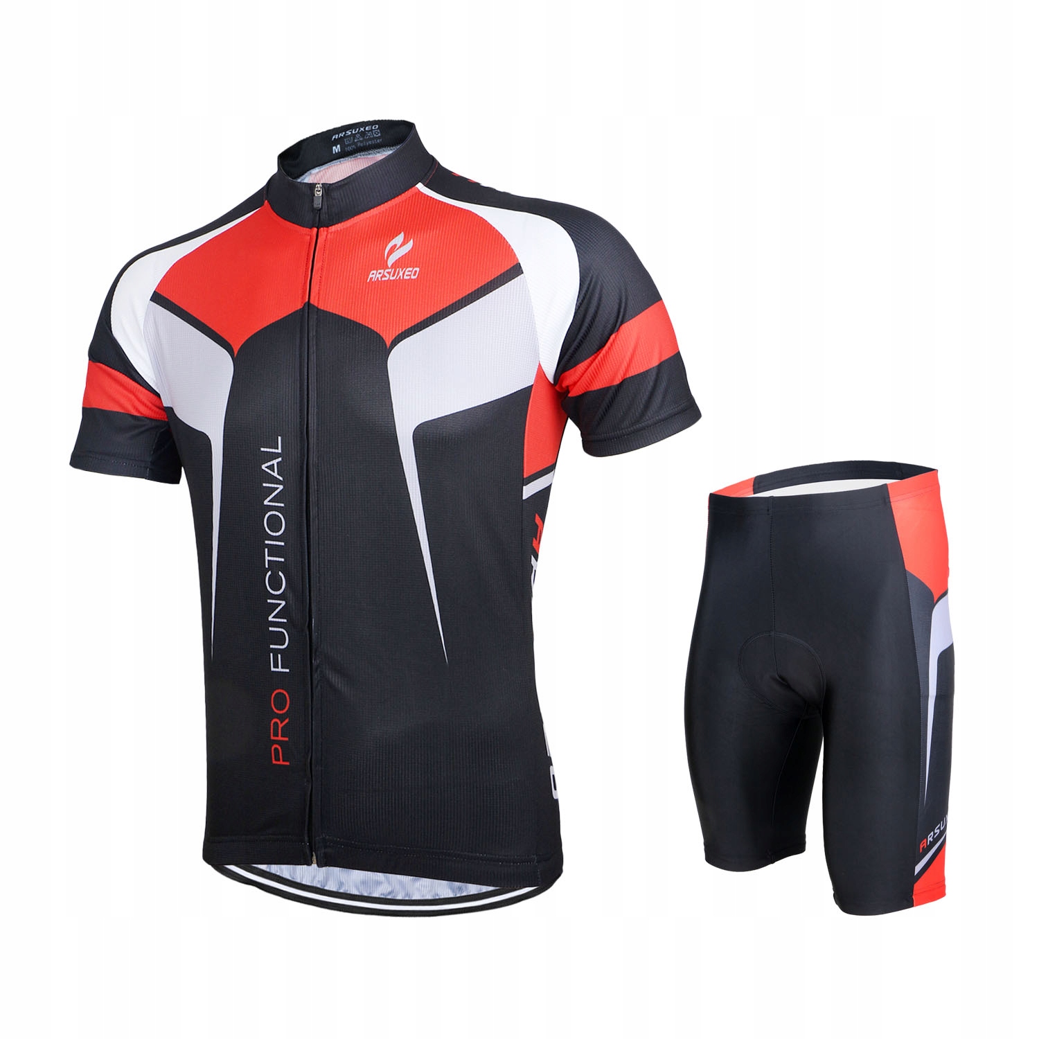 STRÓJ ROWEROWY KOSZULKA + SPODENKI ROWEROWE KOMPLET KOLARSKI S2 ARSUXEO XXL Stan opakowania oryginalne
