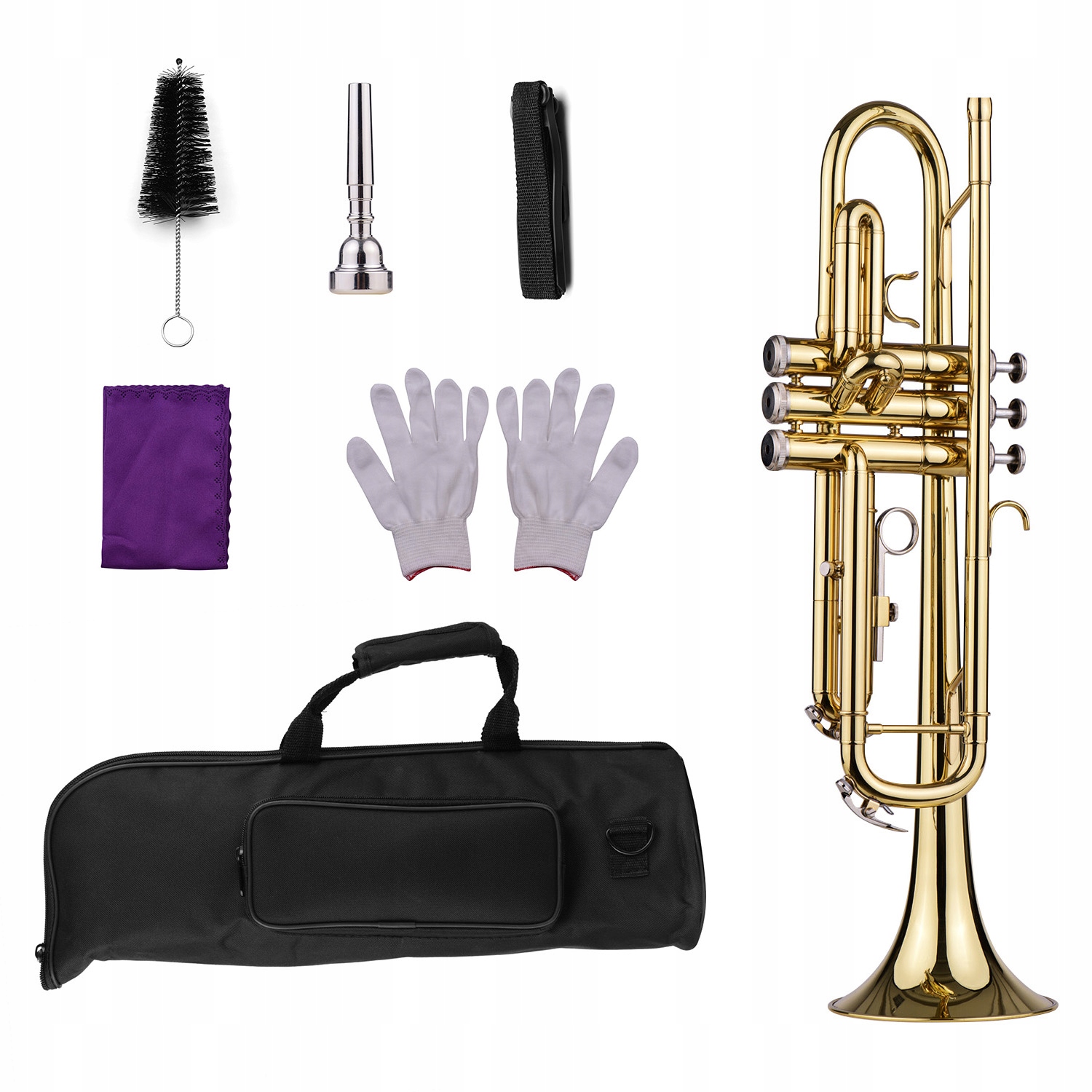 Trumpet Bb B Flat Brass Exquisite with Mouthpiece
