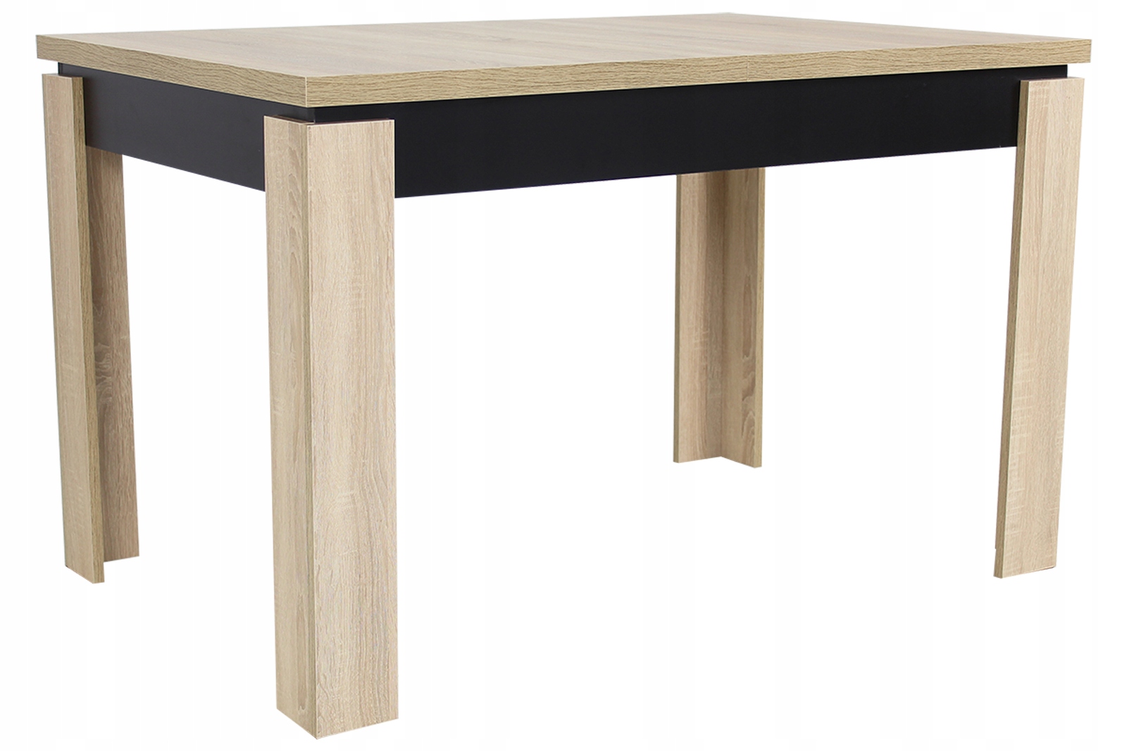 Nowoczesny stół 80x120/160 i 6 CZARNYCH KRZESEŁ Wysokość krzesła 100 cm