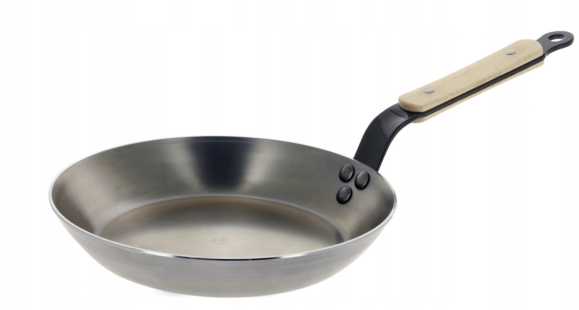 de Buyer Mineral B Bois panvica z uhlíkovej ocele 20 cm s bukovou rukoväťou