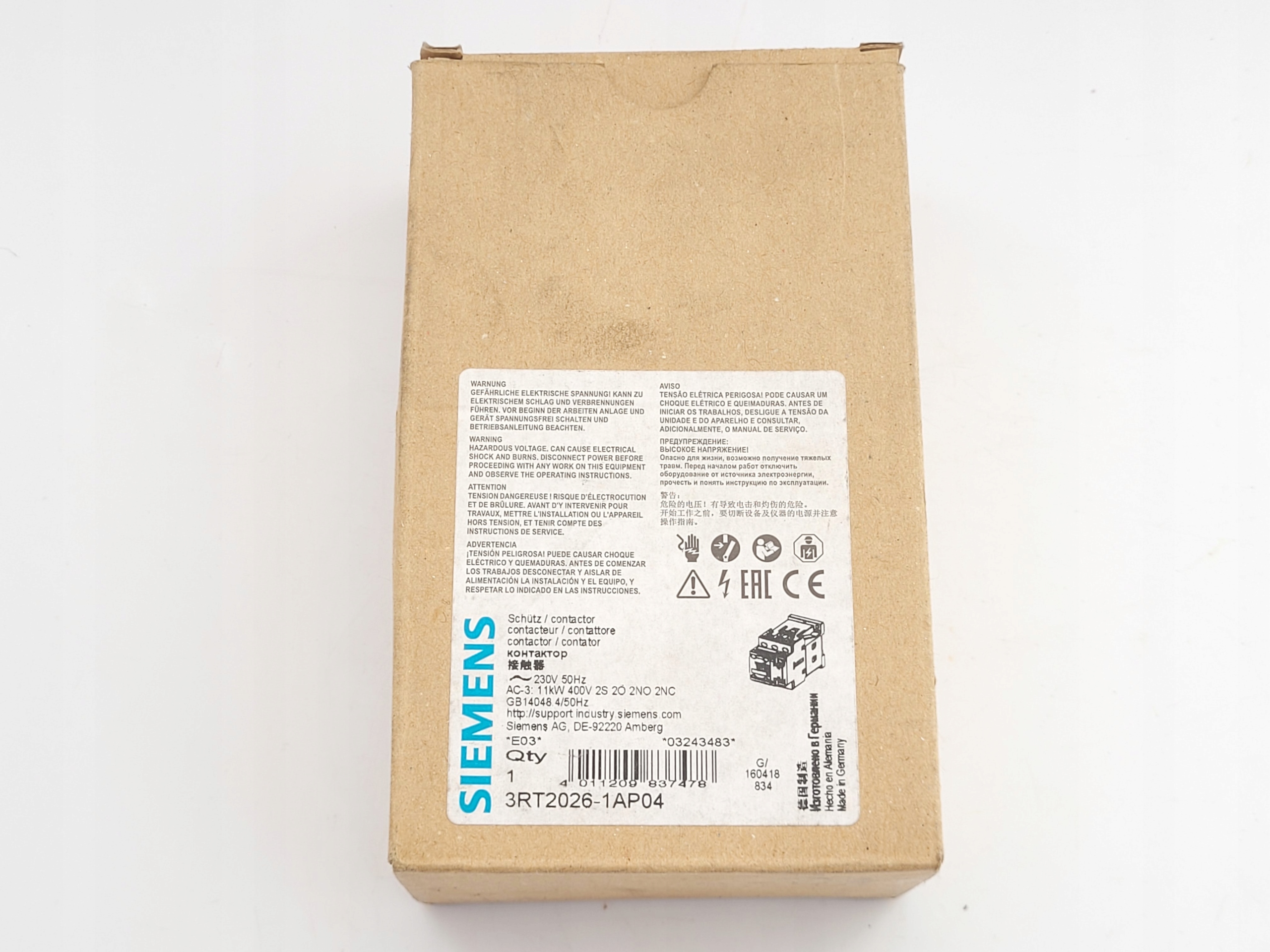 Stýkač výkonu Siemens Sirius 3RT2026-1AP04 230V