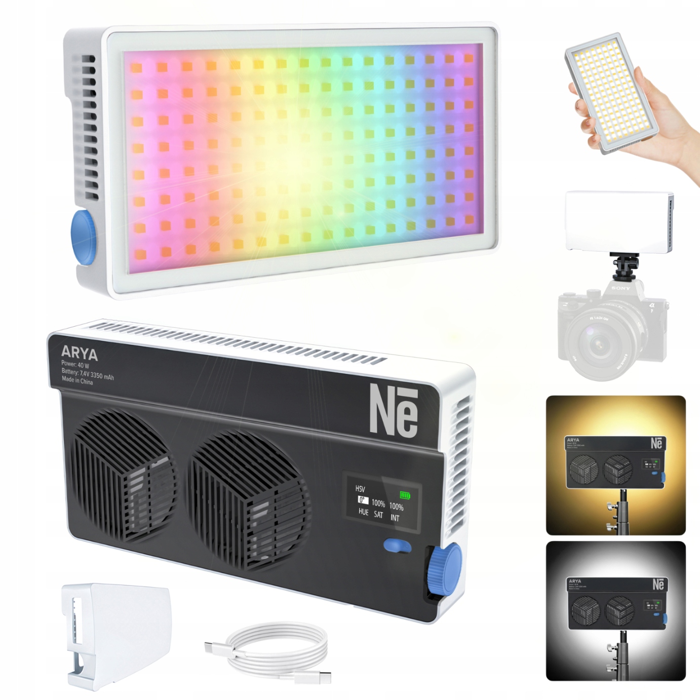 Newell Lampa Led Arya Rgb 40 W 2500K-9000K Tryb Fx 24 Efekty Cri 97