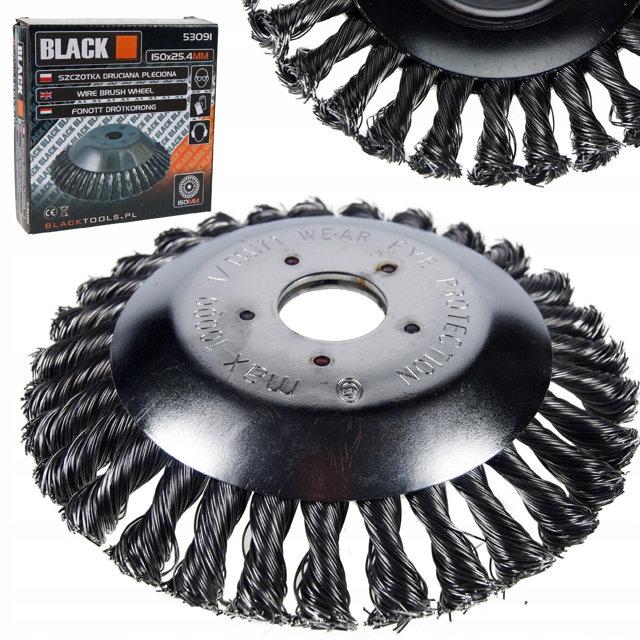 DRUCIAK TARCZA SZCZOTKA DRUCIANA DO KOSY CHWASTY BLACK 150X25,4