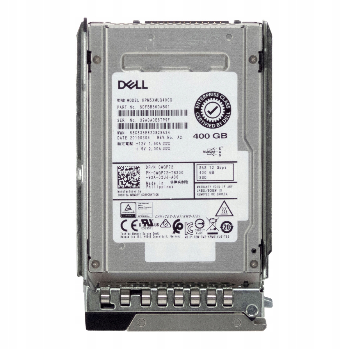 Dell 400GB 0WGP72 Tlc SAS-3 2.5'' KPM5XMUG400G