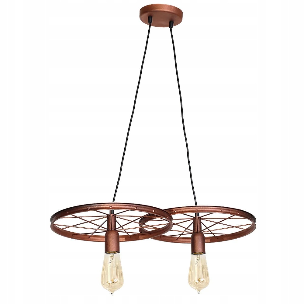 Závěsná lampa industriální vintage hnědá dvojitá nad stůl ostrov Aldex