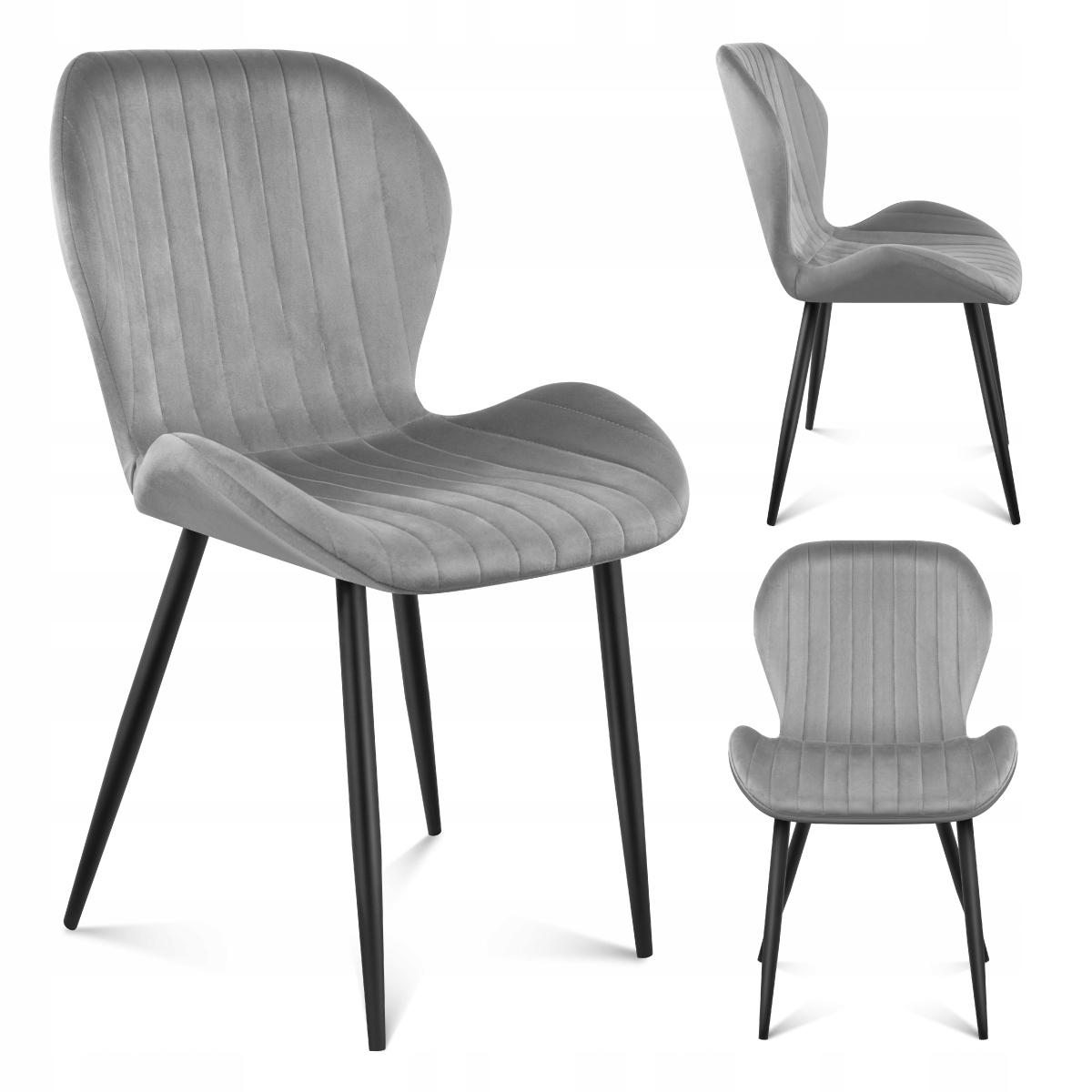 Krzesło fotel do salonu elegancki Mark Adler Prince 2.0 Grey Welur