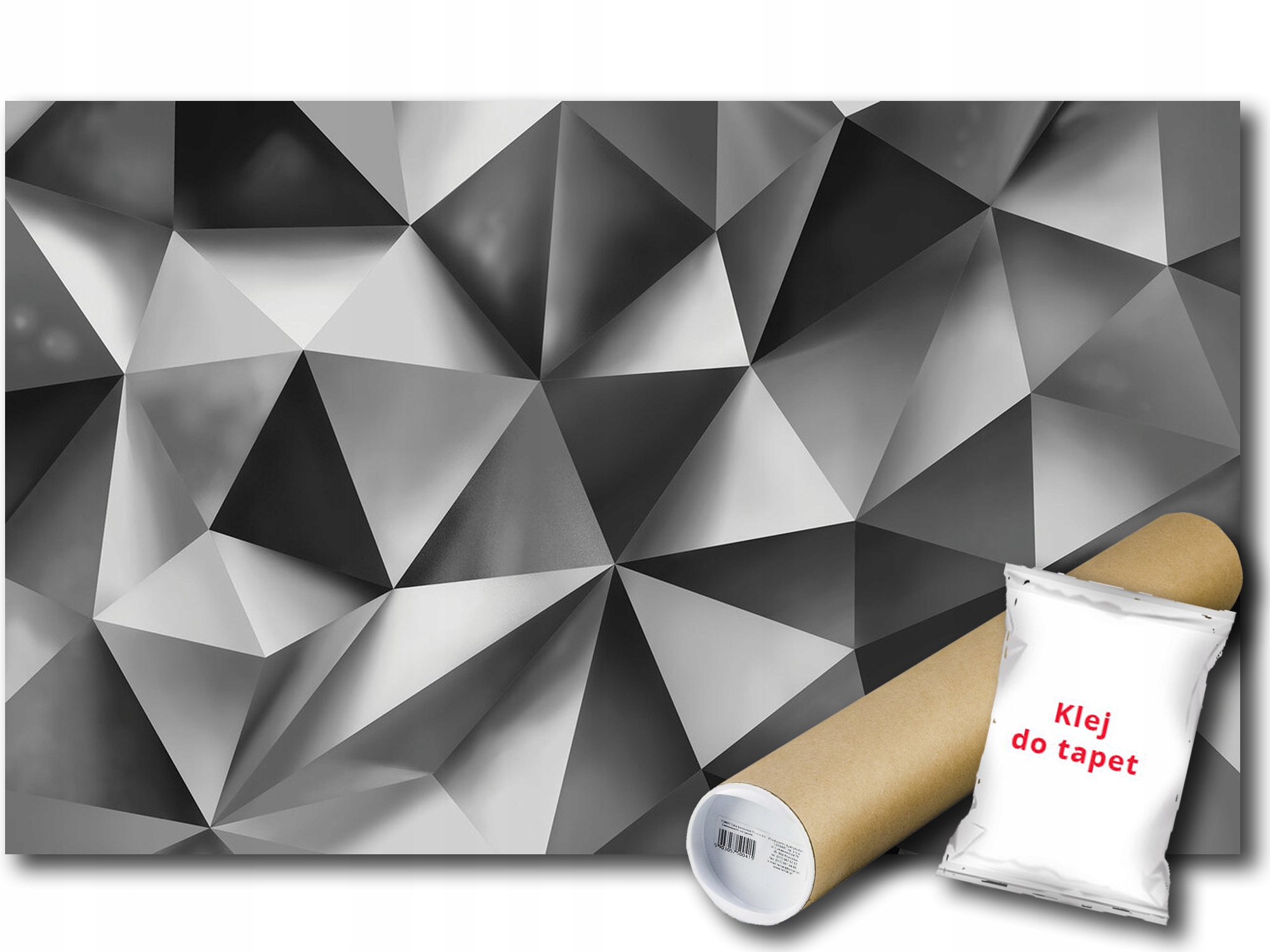 Vinylová Fototapeta Abstrakce Geometrie 3D Trojúhelníky Šedá 312x219