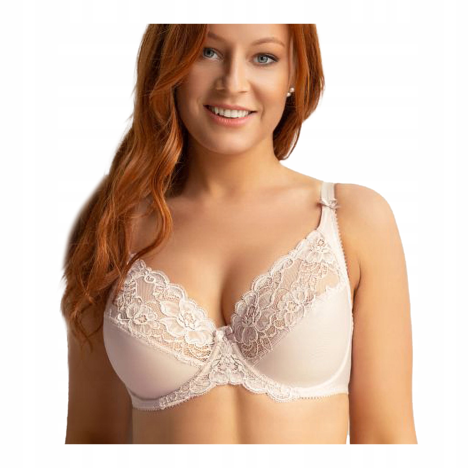 Měkká podprsenka s kosticemi a velkým poprsím pudrová růžová, sexy Kleo 85E