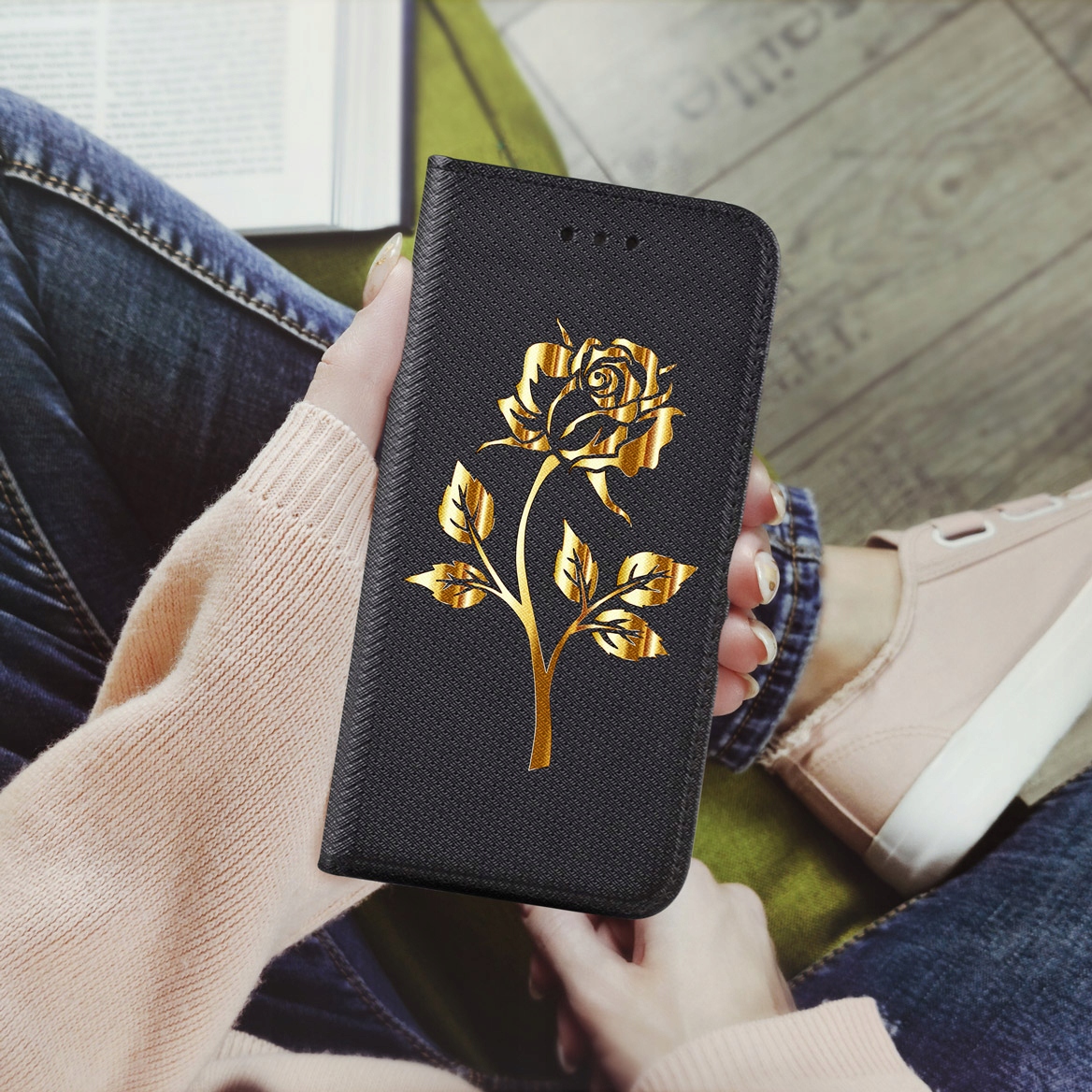 Etui MAGNET ROSE Case do Xiaomi Redmi 9C + SZKŁO Dedykowana marka Xiaomi
