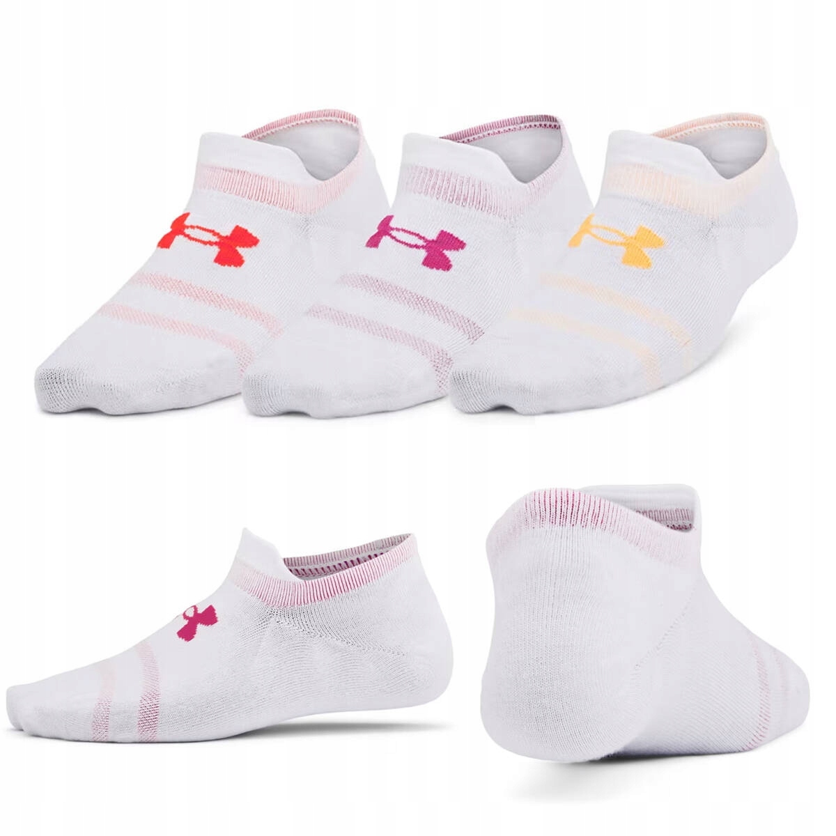 Skarpety stopki Under Armour Essential Ultra Low 1382613 Białe r. S